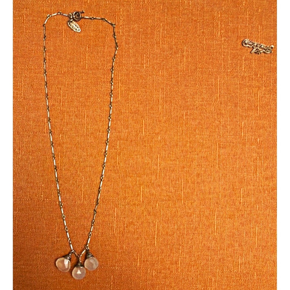 Michael Baratta Signed 925 Fine Silver Charm Pendant Necklace Bar Link Chain